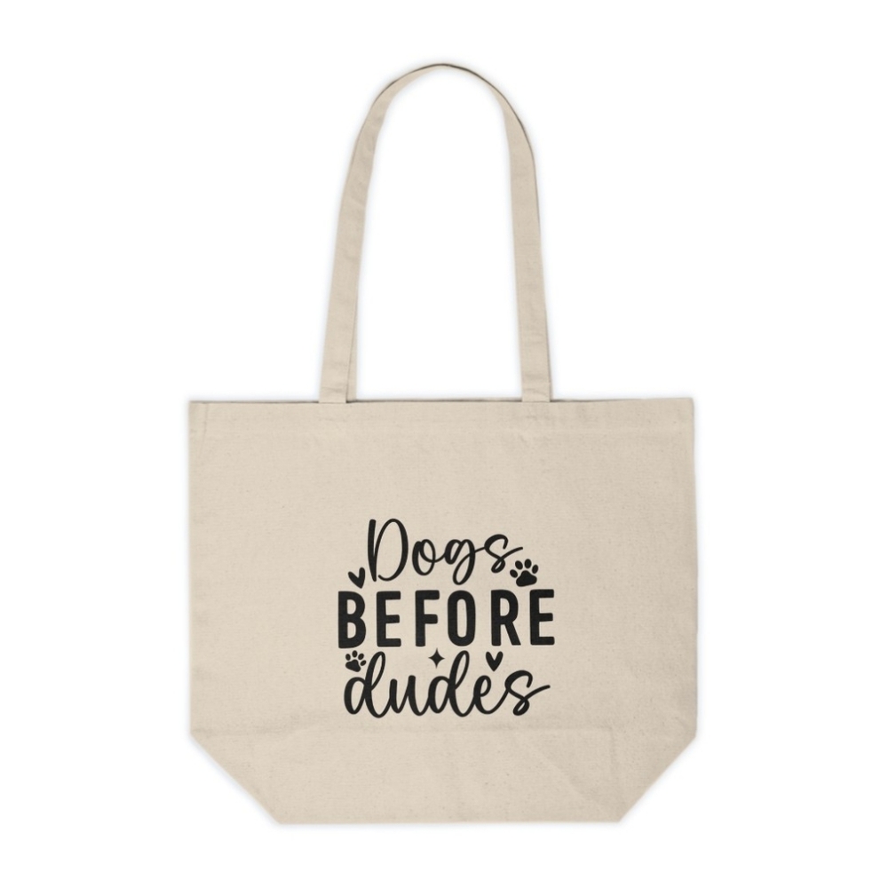 Dogs Before Dudes Funny Custom Tote Bag